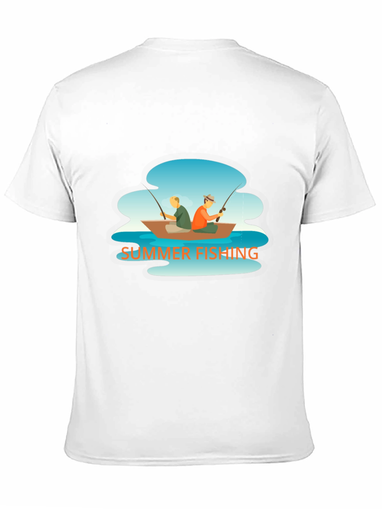 Summer Fishing Graphic Tee - Boat Scene