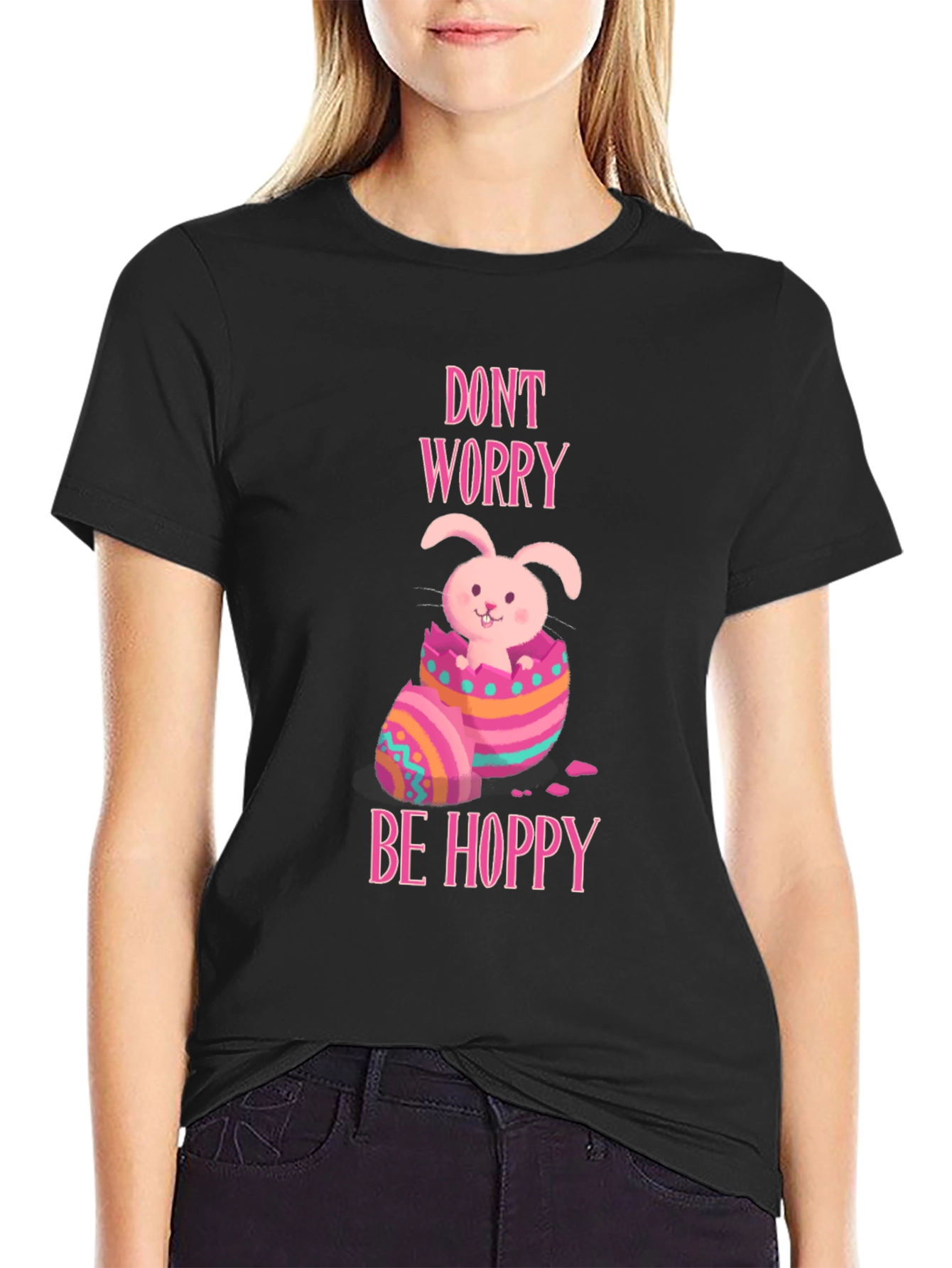 Dont Worry Be Hoppy Easter Bunny T-Shirt