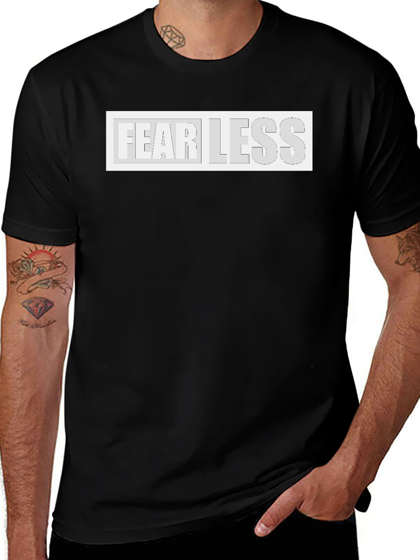 Fearless Graphic Print Black T-Shirt