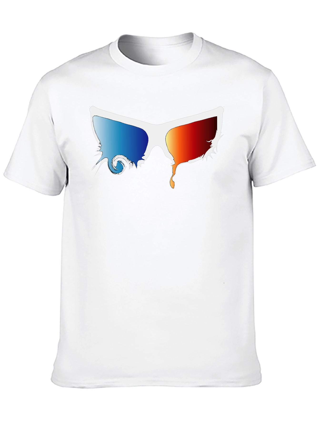 Melting 3D Glasses Black T-Shirt