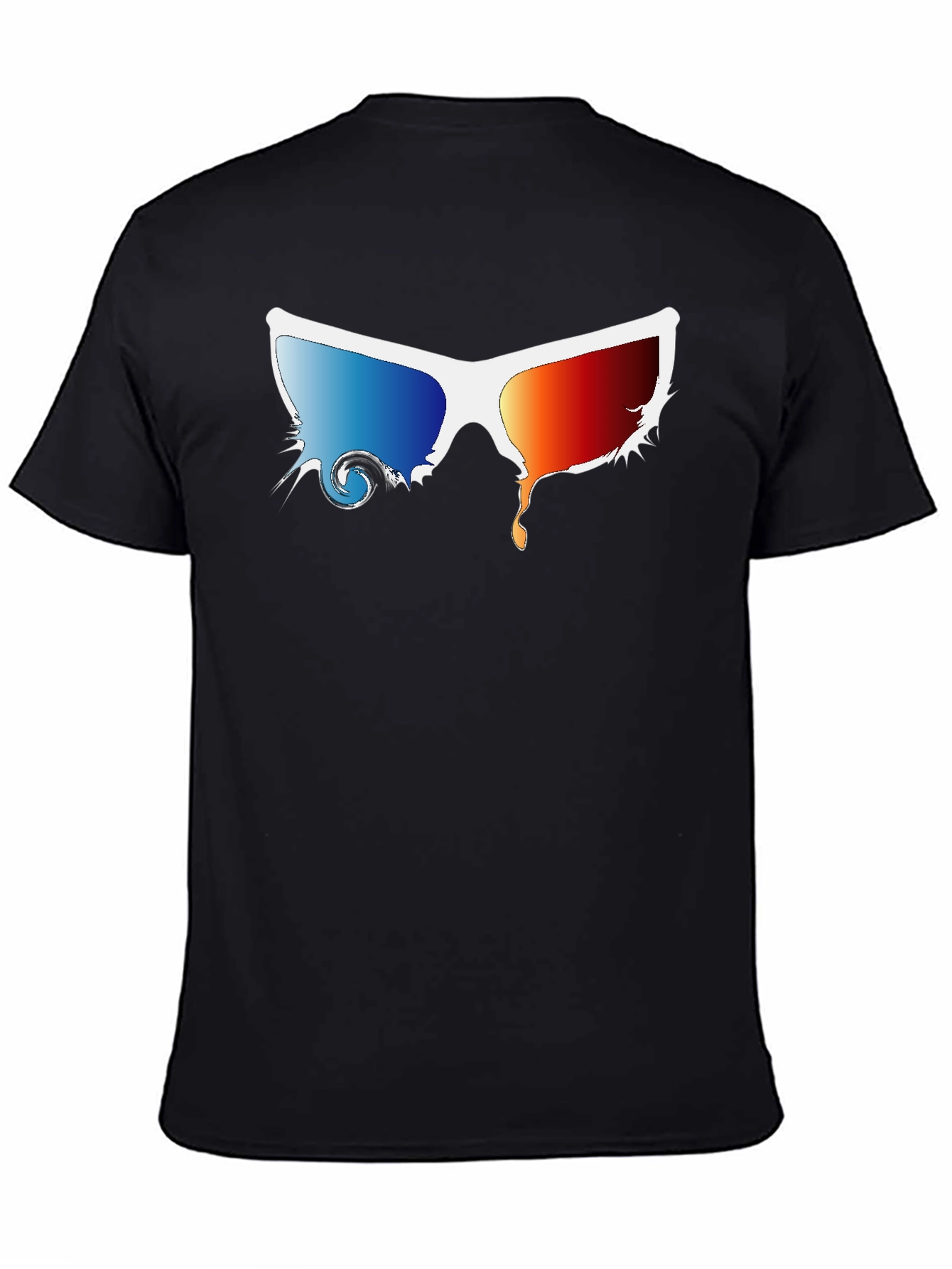 Melting 3D Glasses Black T-Shirt