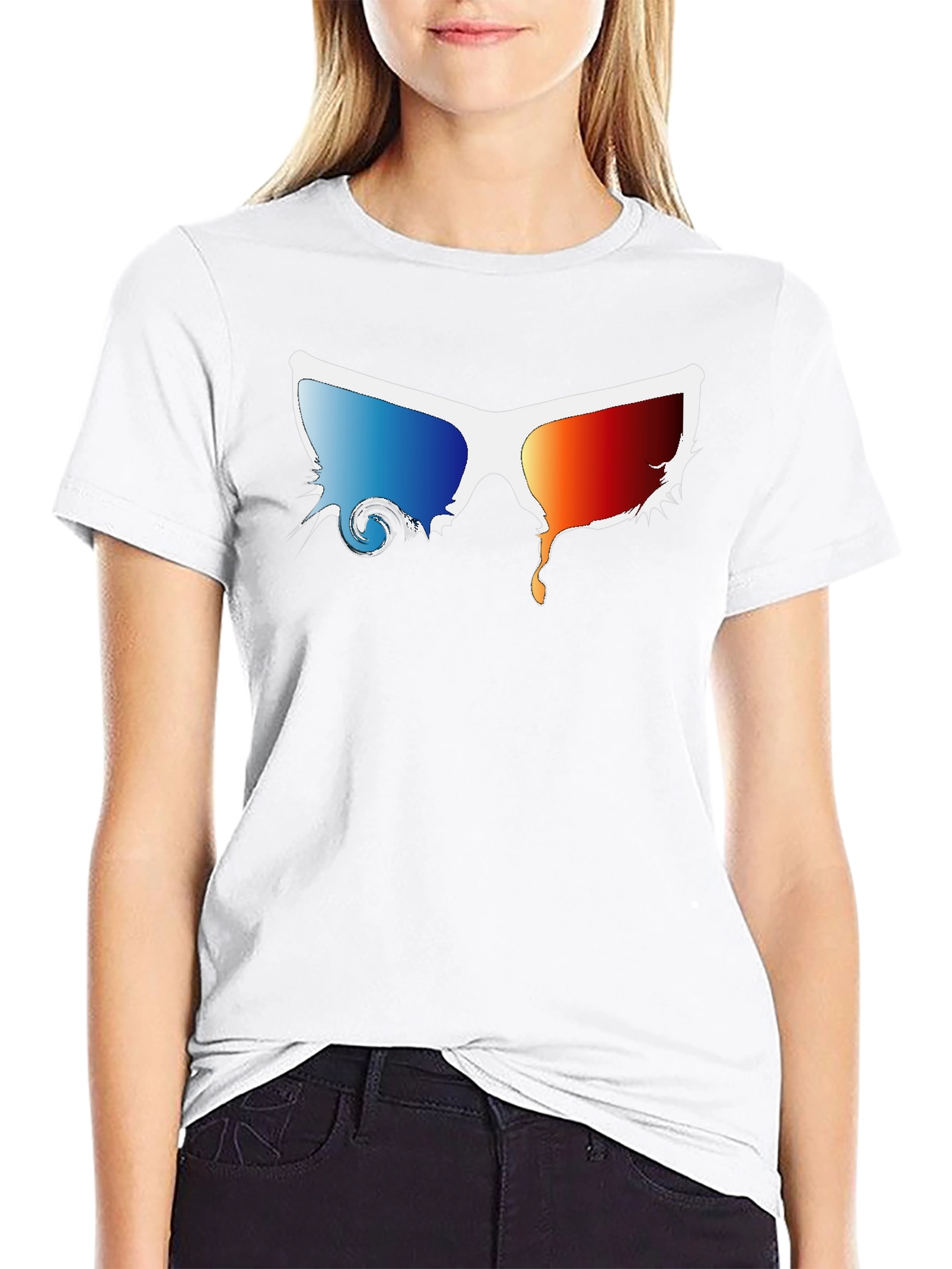 Melting 3D Glasses Black T-Shirt