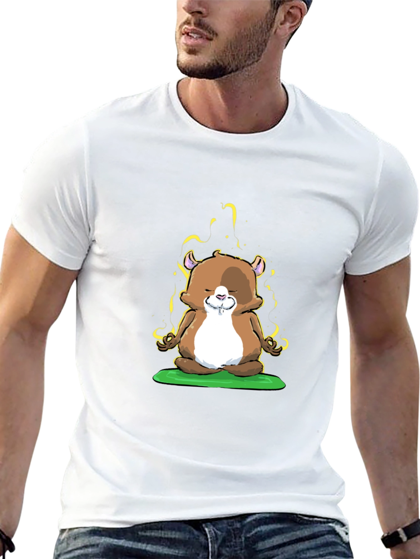 Zen Hamster T-Shirt - Meditating Rodent Tee