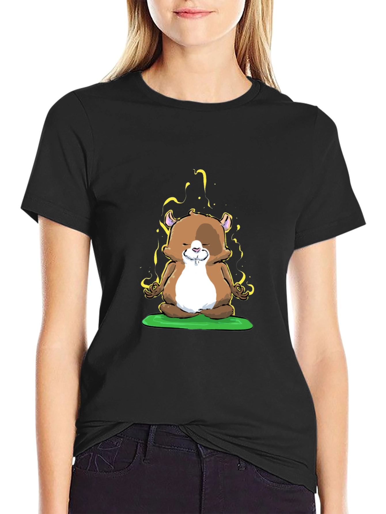 Zen Hamster T-Shirt - Meditating Rodent Tee