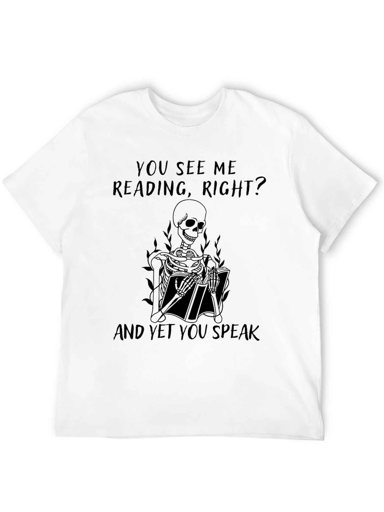 Reading Skeleton Graphic Tee - Black