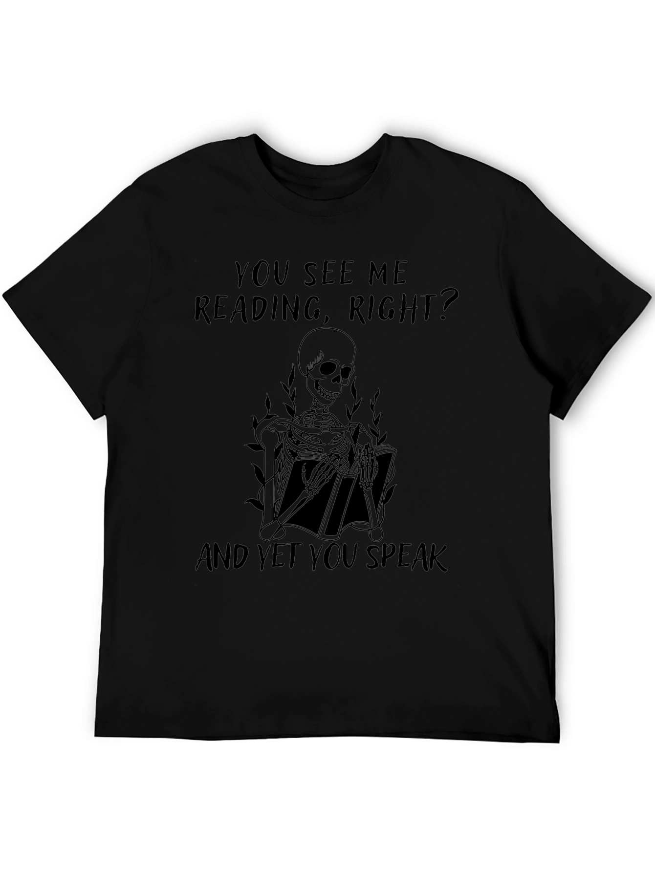 Reading Skeleton Graphic Tee - Black