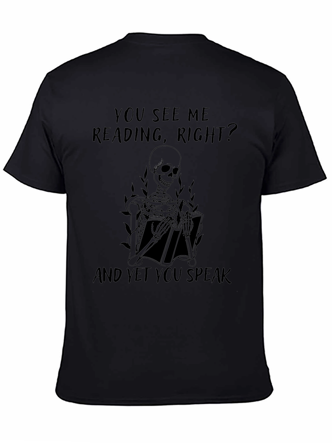 Reading Skeleton Graphic Tee - Black