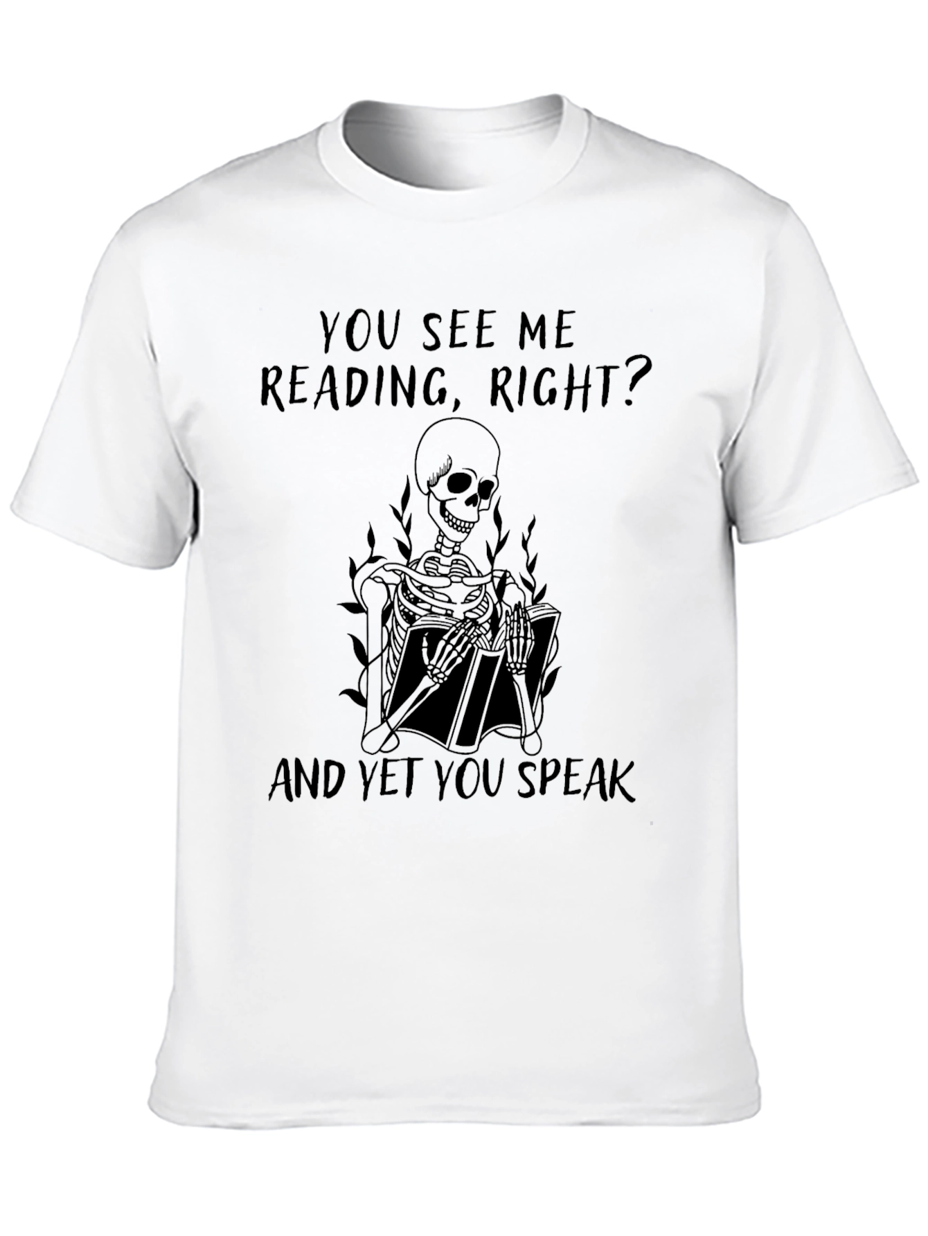 Reading Skeleton Graphic Tee - Black