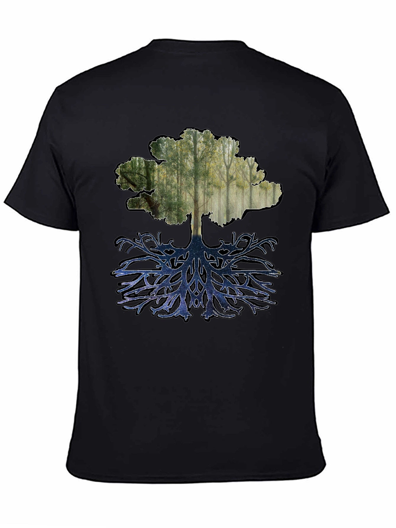Nature Tree Graphic Tee - Black Cotton Blend