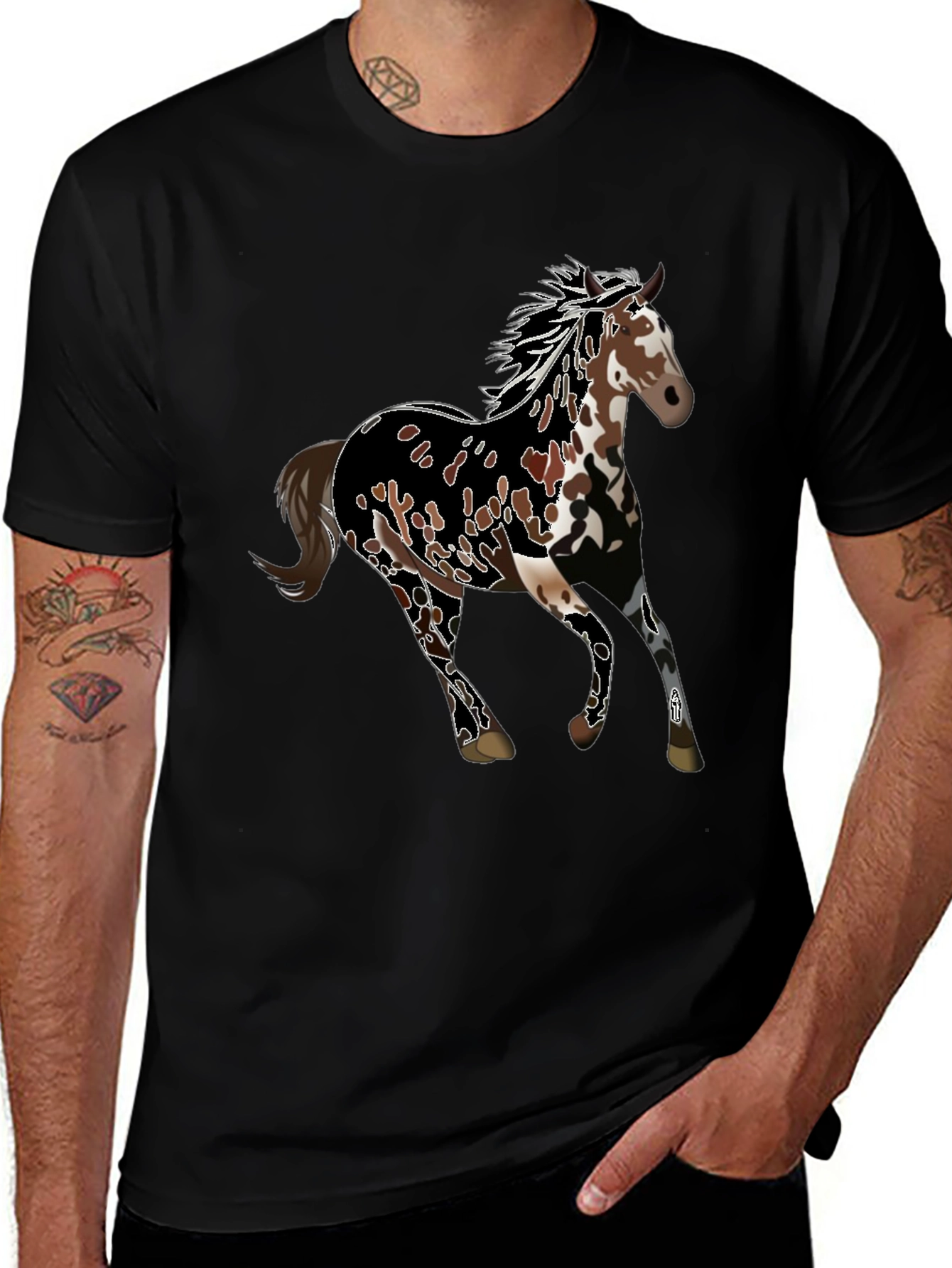 Horse Graphic Tee - Black Unisex T-Shirt