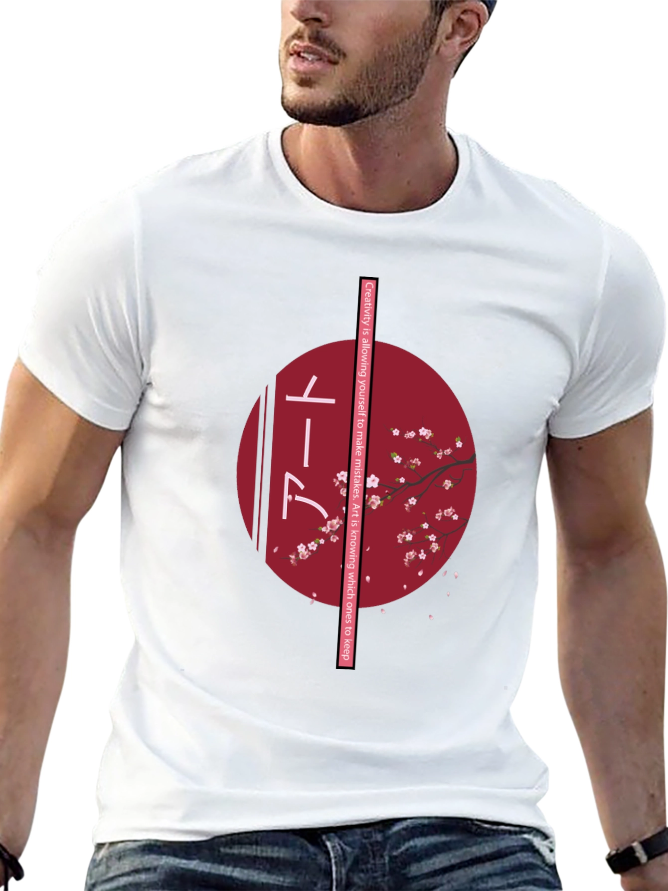 Japanese Art Cherry Blossom Graphic Tee