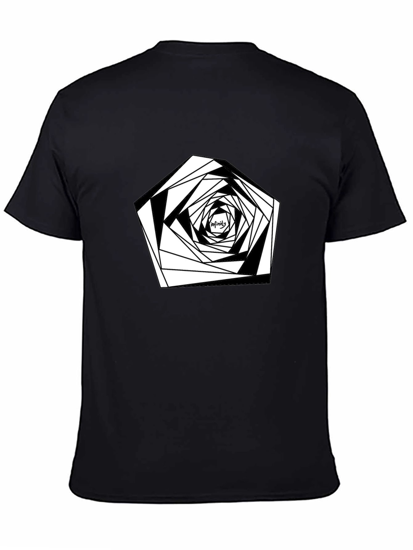 Infinity Geometric Design Black T-Shirt