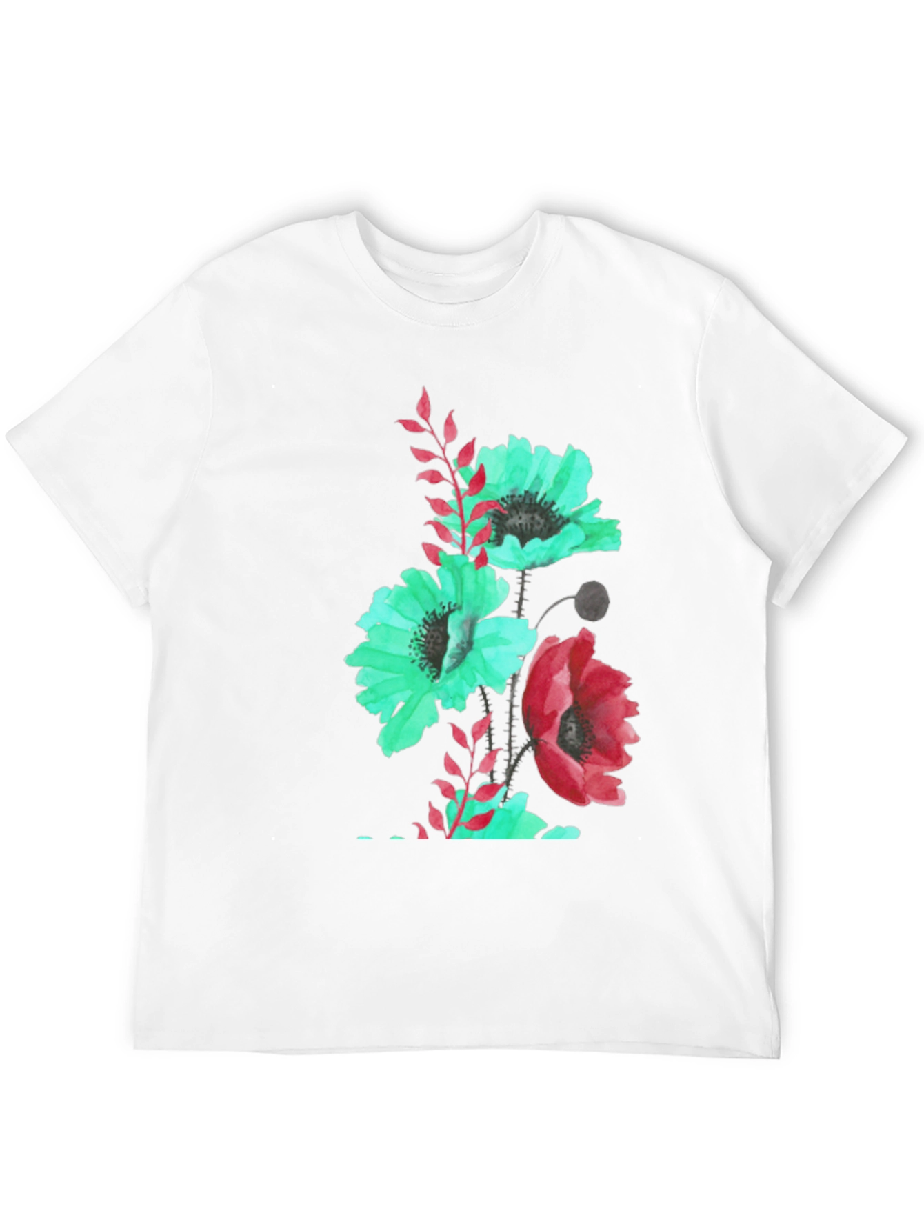 Floral Print Black T-Shirt