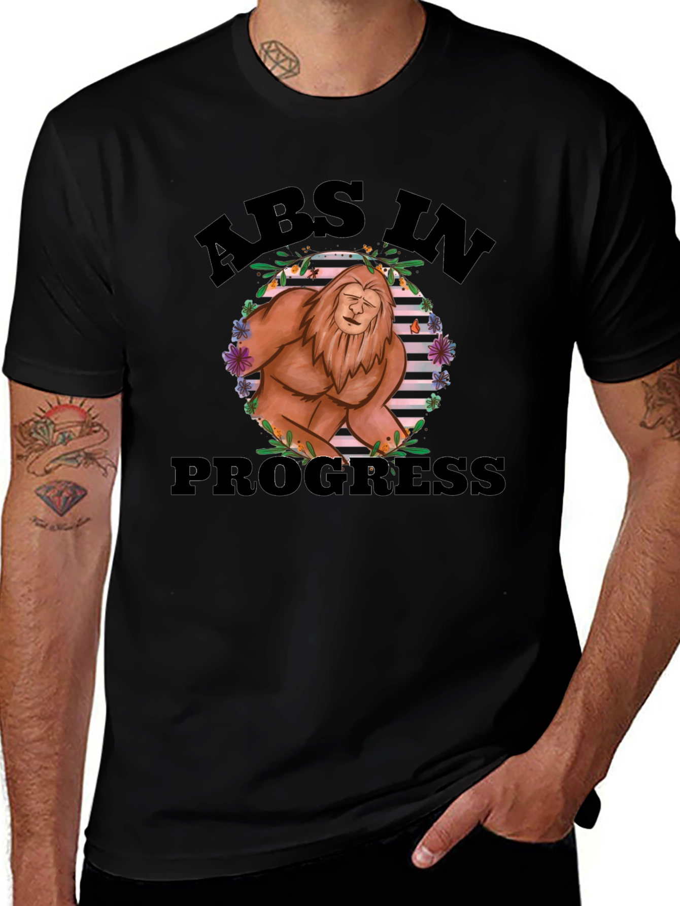 Abs in Progress Funny Sasquatch T-Shirt