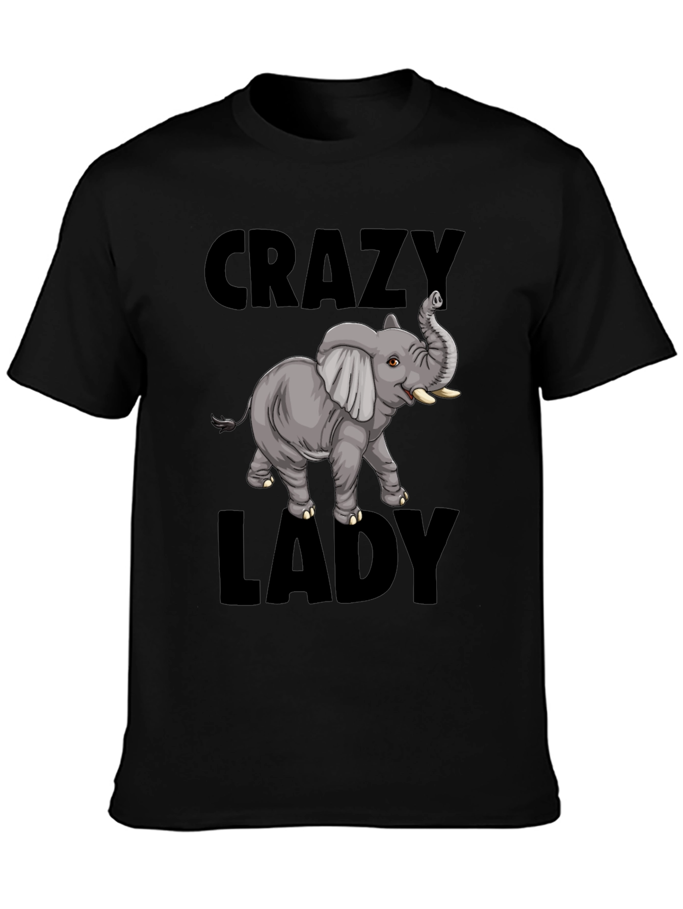 Crazy Elephant Lady T-Shirt - Fun Animal Graphic Tee
