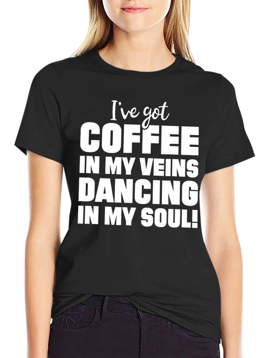 Coffee in My Veins T-Shirt - Black Funny Slogan Tee