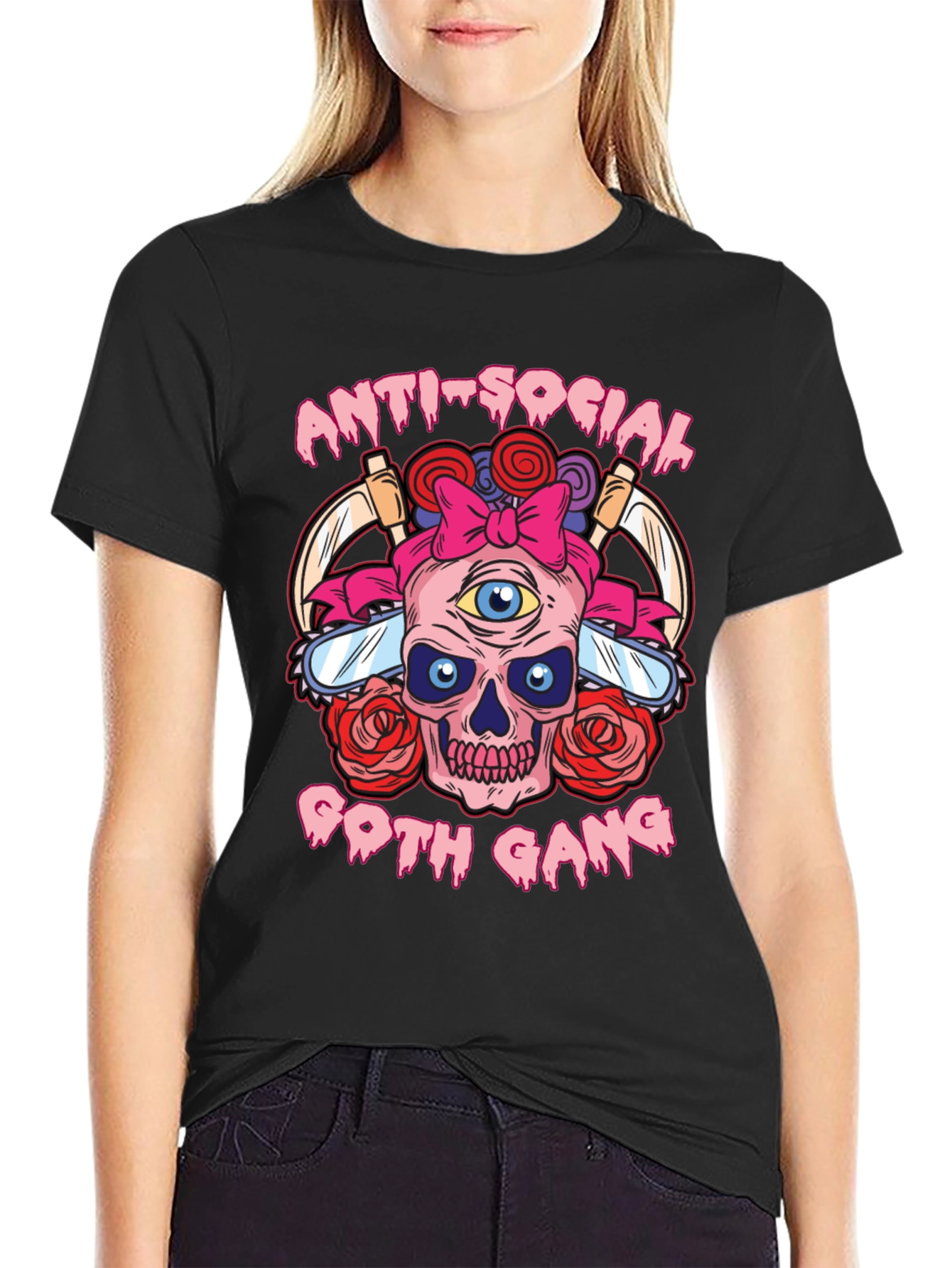 Anti-Social Goth Gang Graphic T-Shirt
