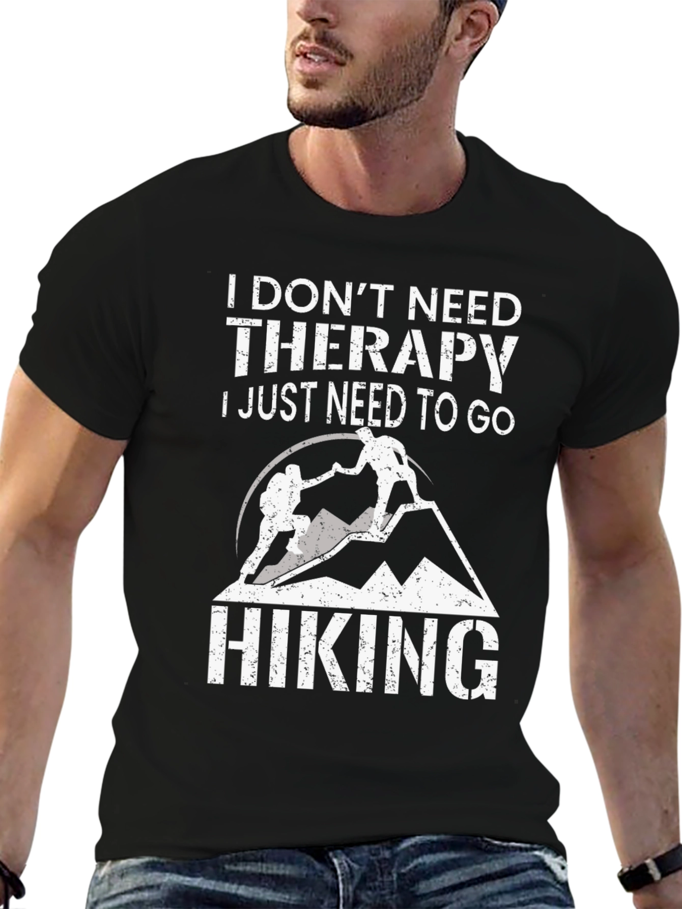 Hiking Therapy Graphic Tee - Black