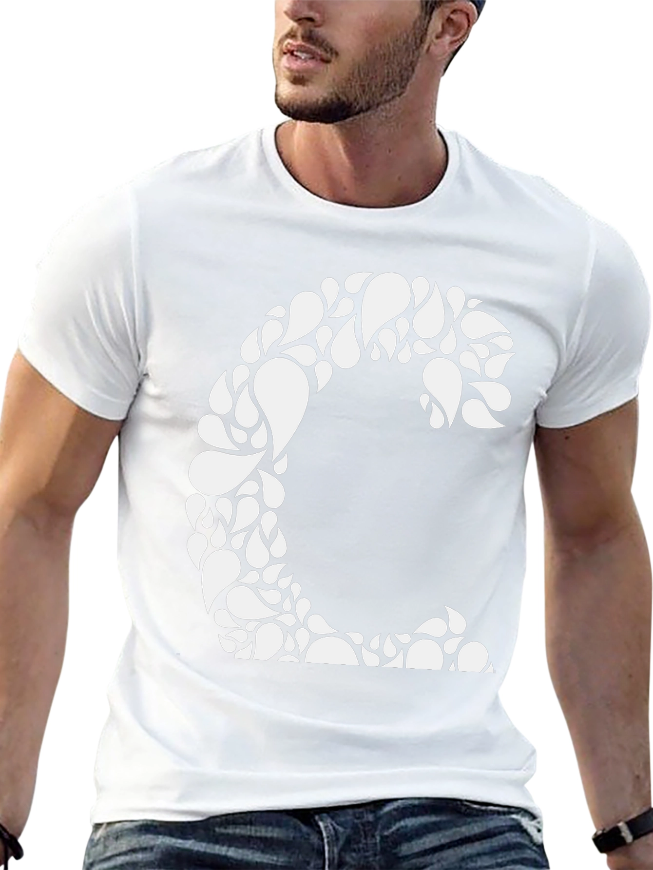 Abstract Floral Letter C Graphic Tee