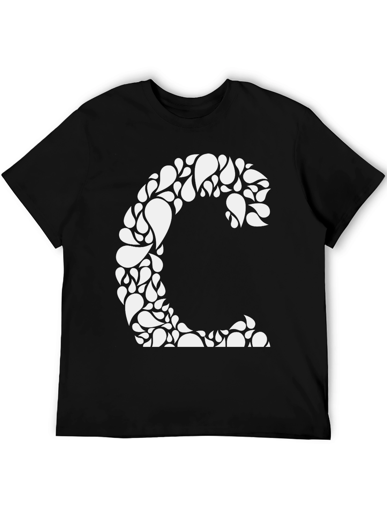 Abstract Floral Letter C Graphic Tee