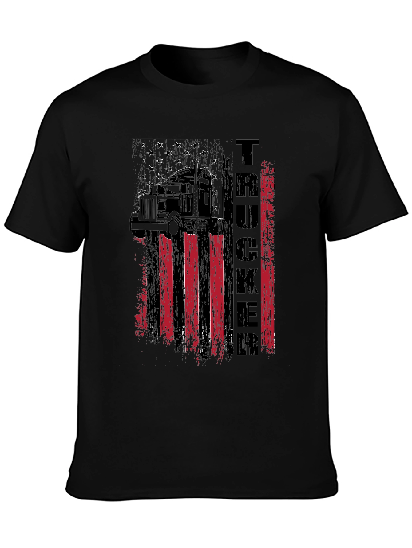 Trucker American Flag Graphic T-Shirt