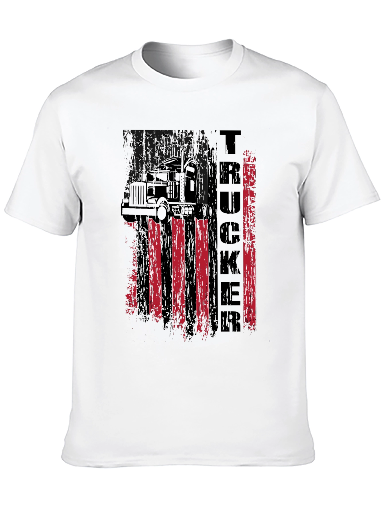 Trucker American Flag Graphic T-Shirt