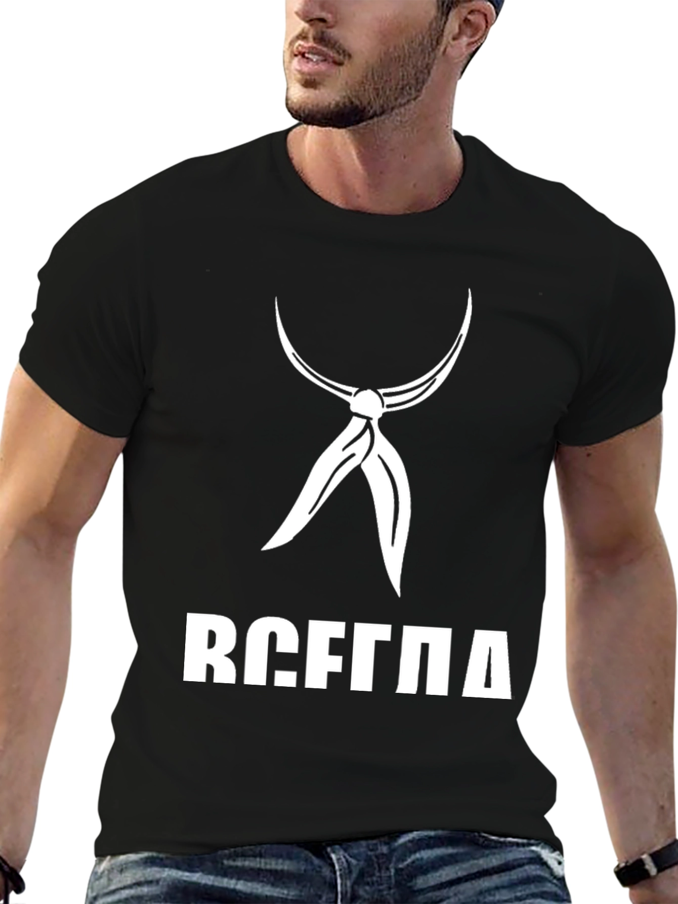Retro Black T-Shirt with Nautical Scarf Design
