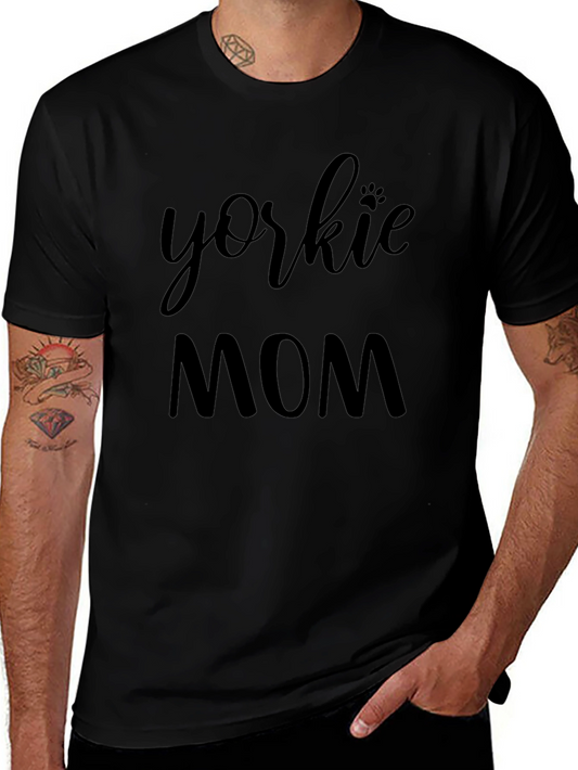 Yorkie Mom Black T-Shirt