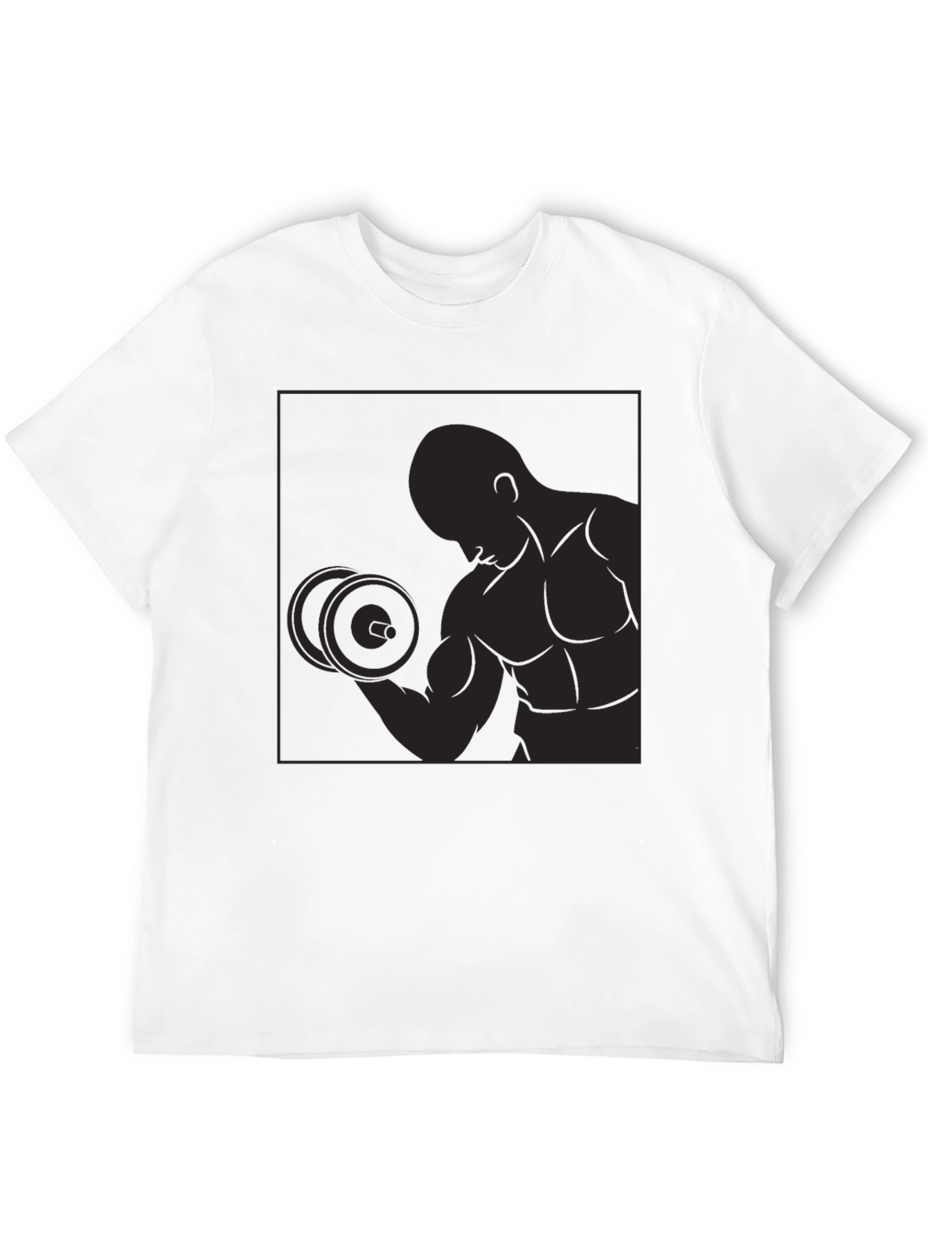 Black Graphic Tee - Bodybuilder Silhouette