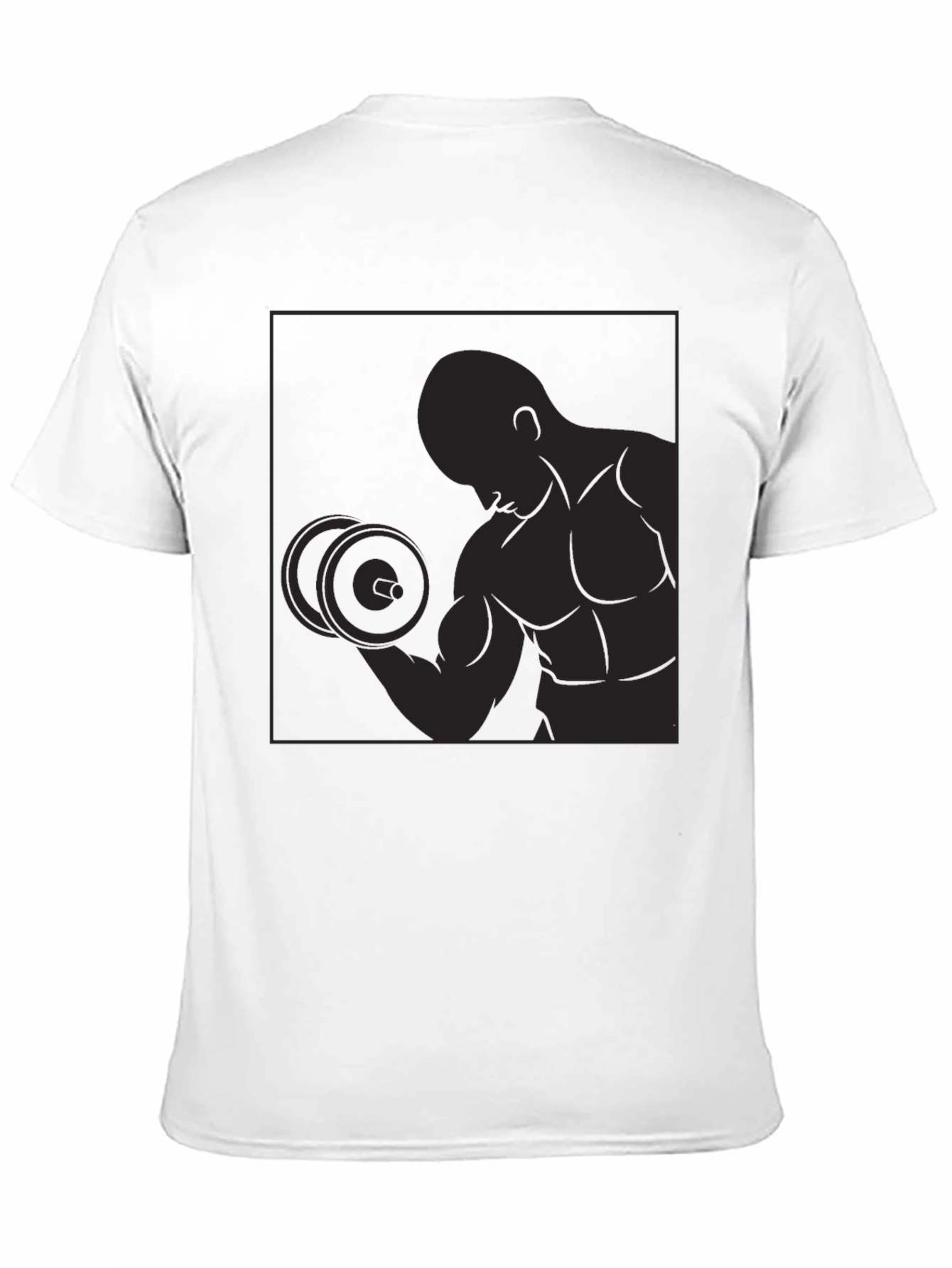 Black Graphic Tee - Bodybuilder Silhouette