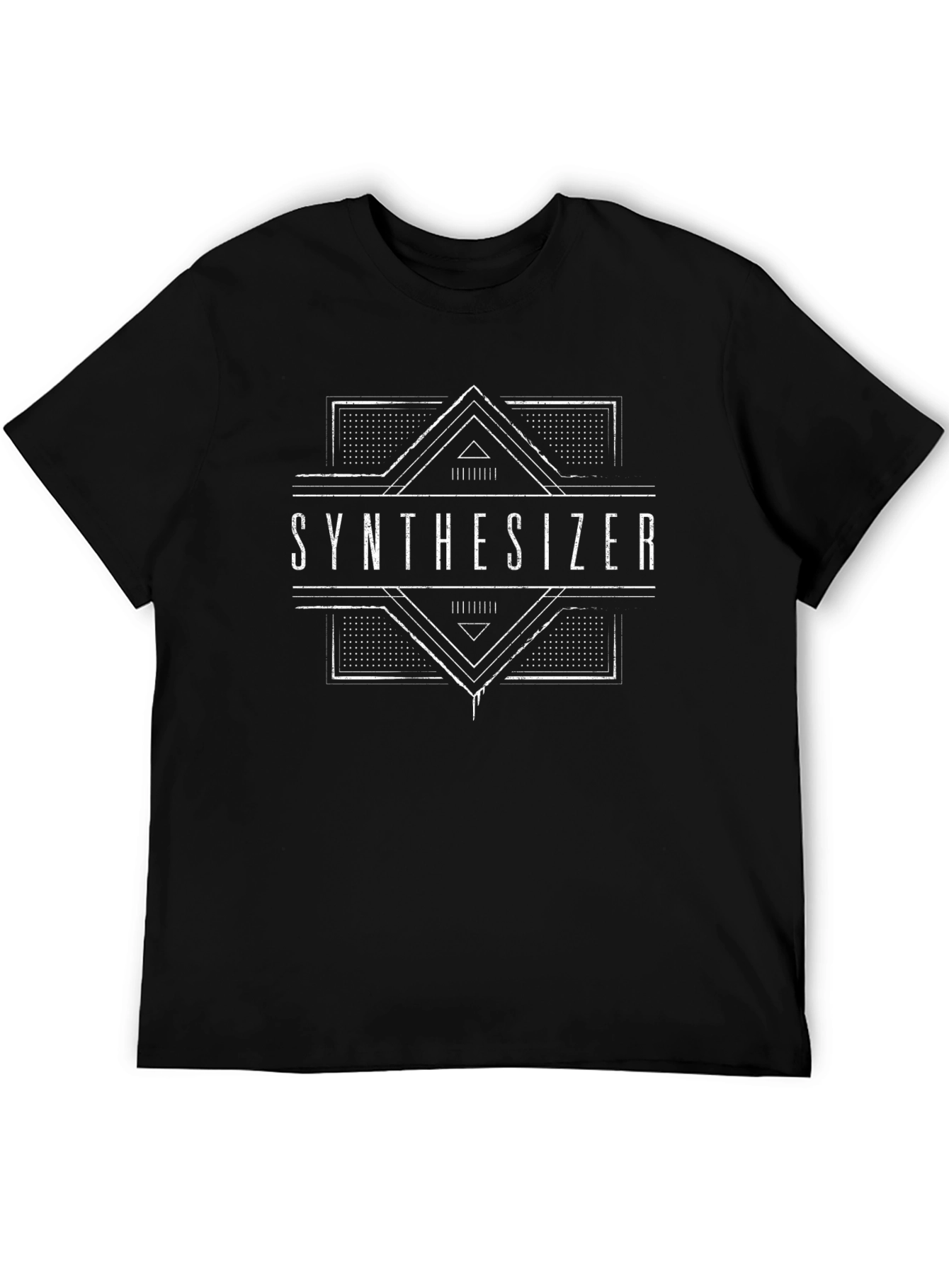 Synthesizer Graphic Print Black T-Shirt