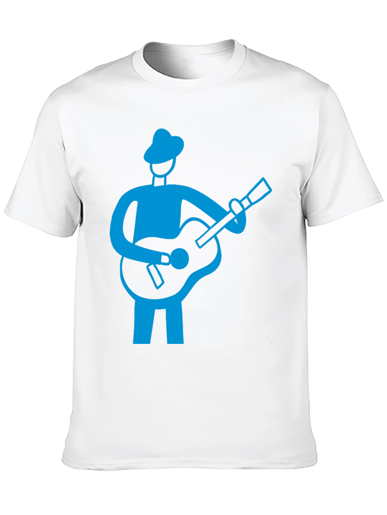 Guitar Player Graphic Tee - Black Cotton Shirt