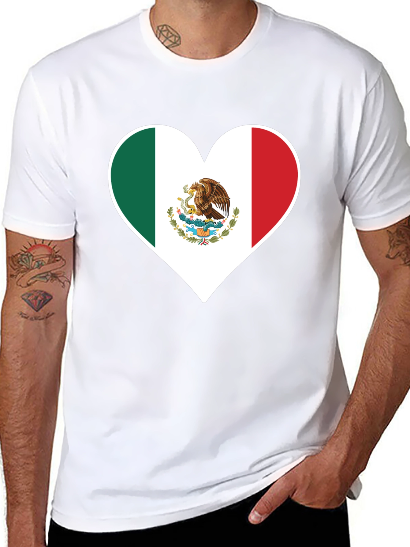 Mexico Flag Heart T-Shirt - Show Your Love!