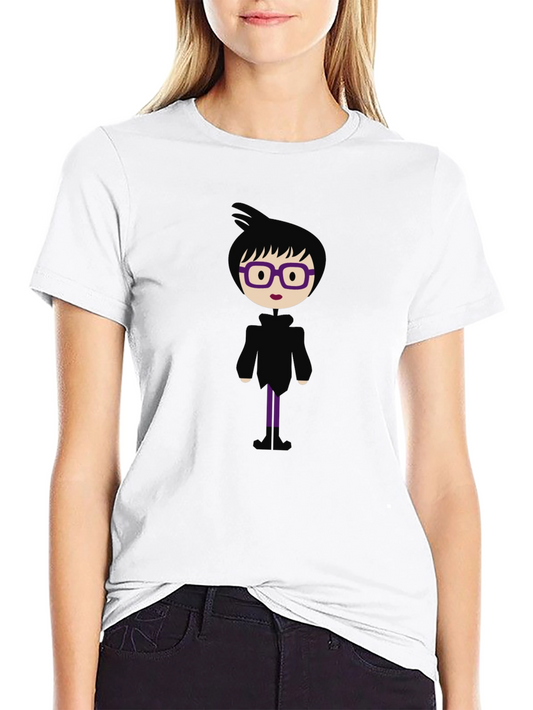 Fun Cartoon Graphic Print Black T-Shirt
