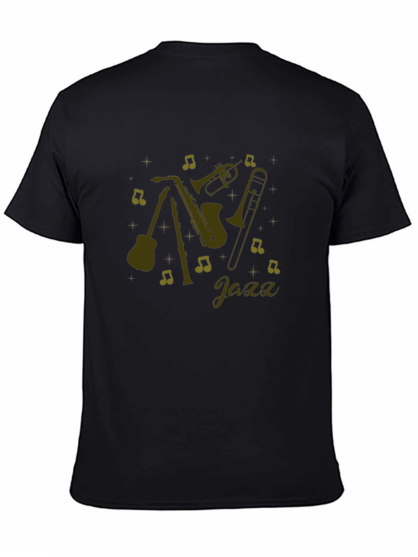 Jazz Music Instrument Graphic Black T-Shirt