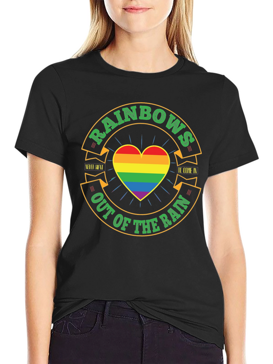 Rainbow Pride T-Shirt: Out of the Rain Heart Tee