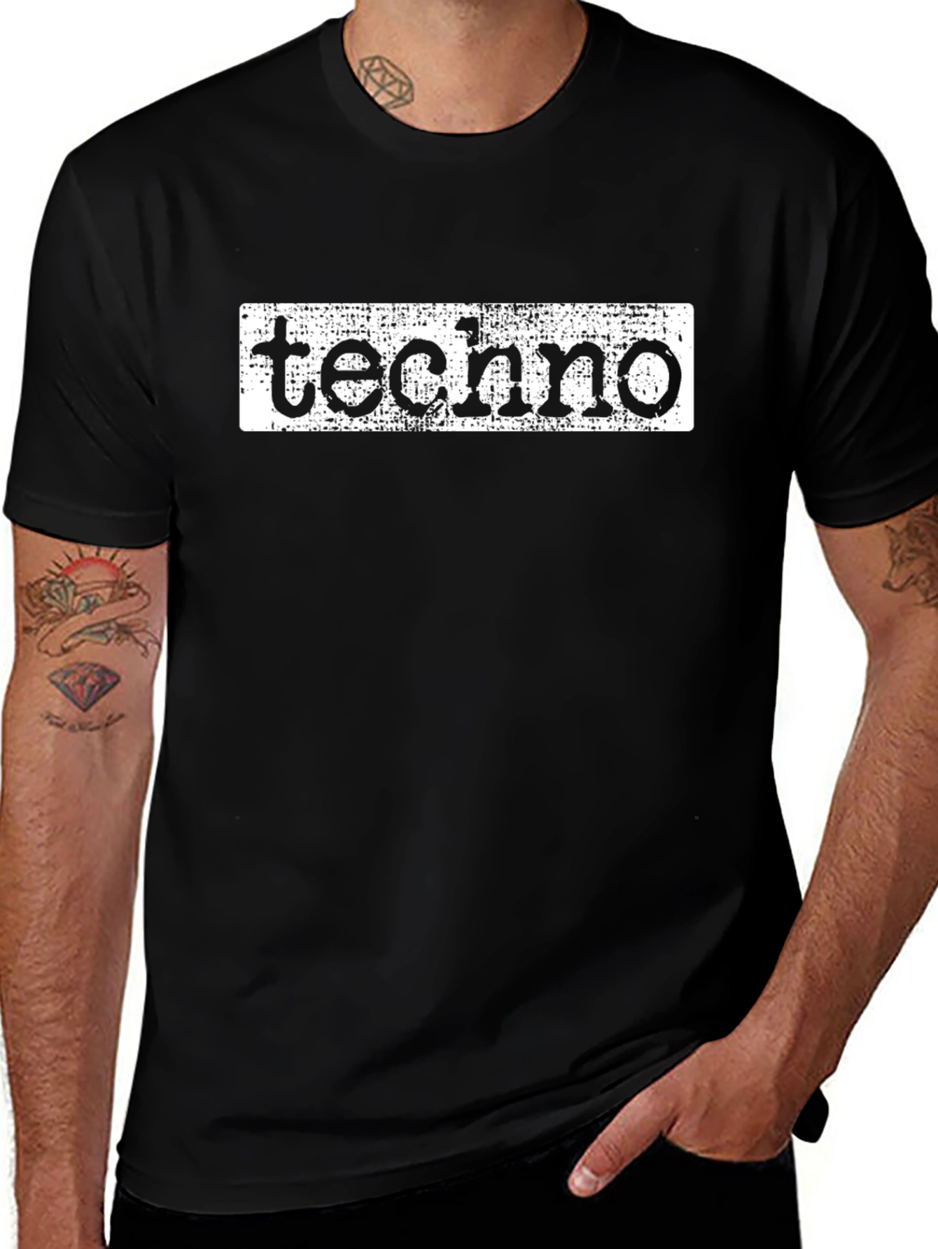 Techno Music Graphic Tee - Cool Black T-Shirt
