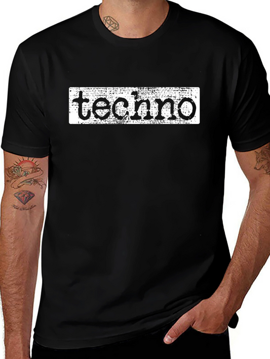 Techno Music Graphic Tee - Cool Black T-Shirt