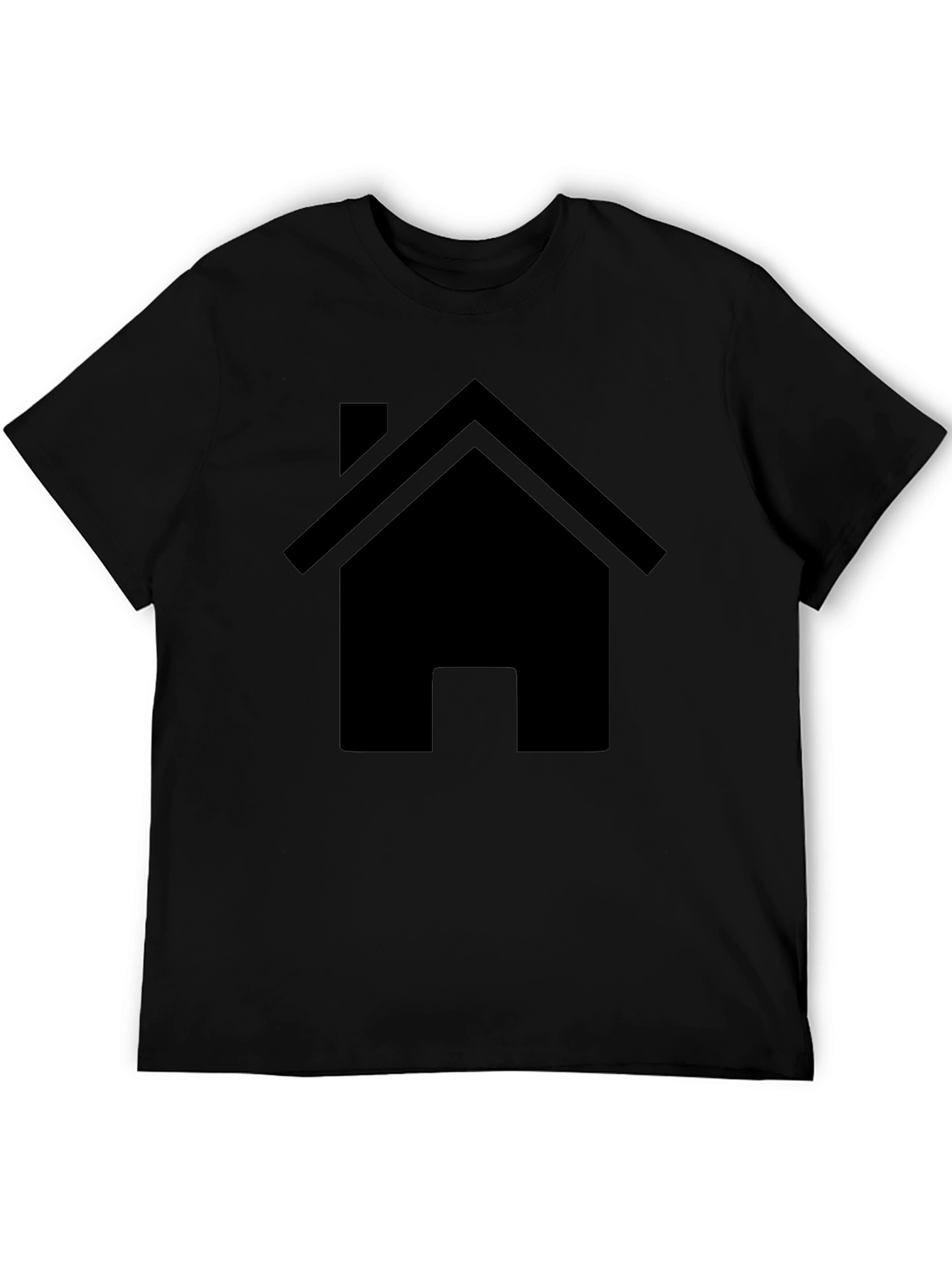 Minimalist House Graphic Tee - Black