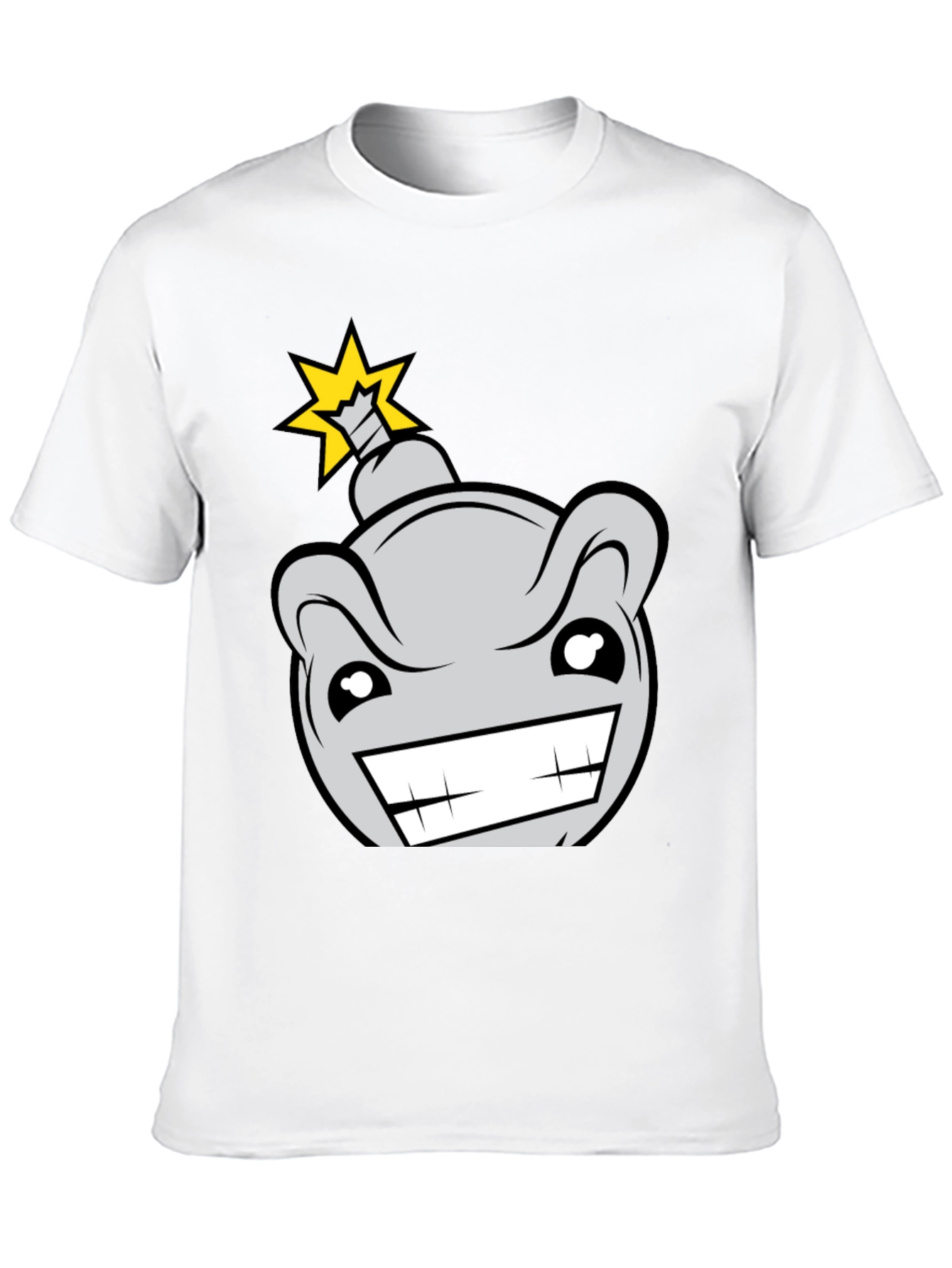 Cartoon Bomb Graphic Tee - Mens Black T-Shirt