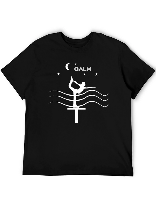 Calm Yoga Pose T-Shirt - Black