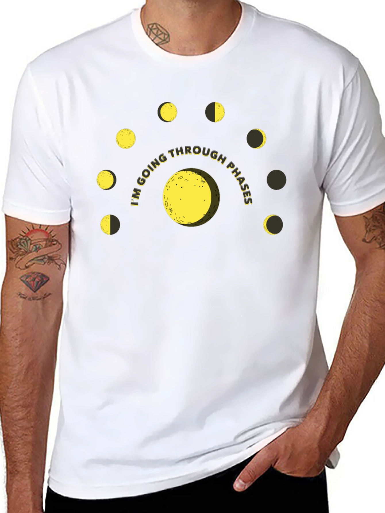 Lunar Phases Graphic T-Shirt - Going Through Phases