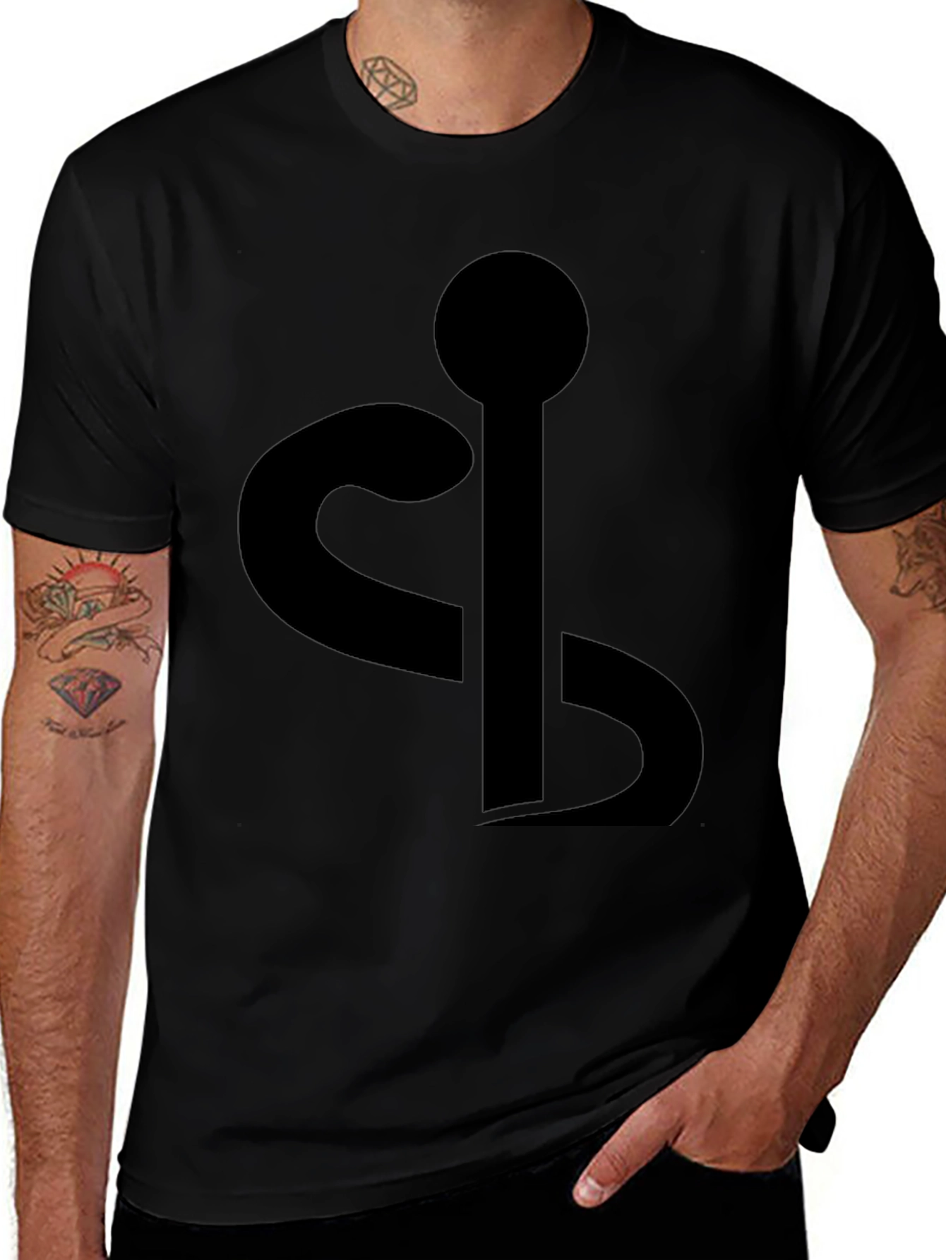 Symbolic Black T-Shirt: Minimalist Design