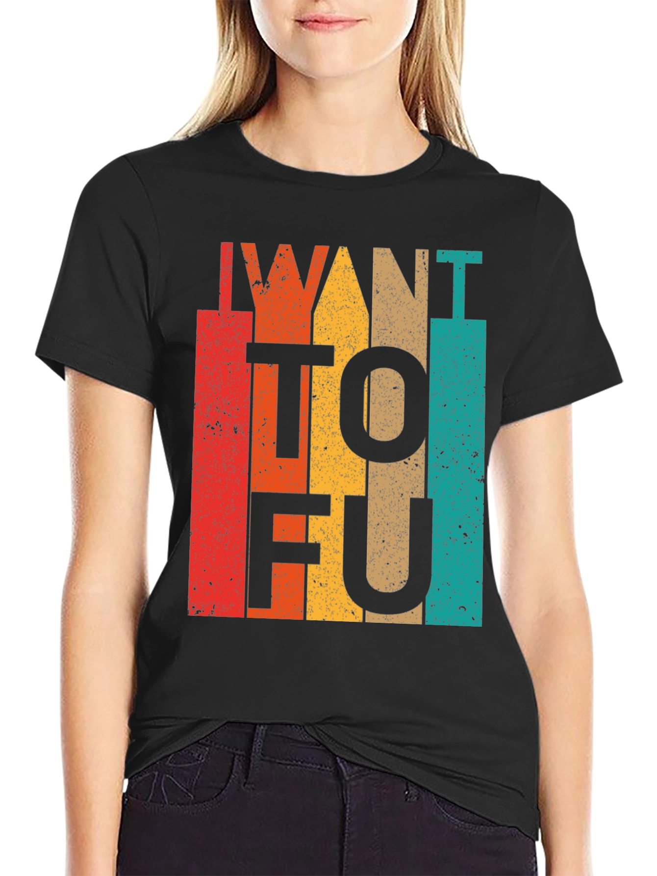 Retro I Want Tofu Shirt Vegan Vegetarian Tee