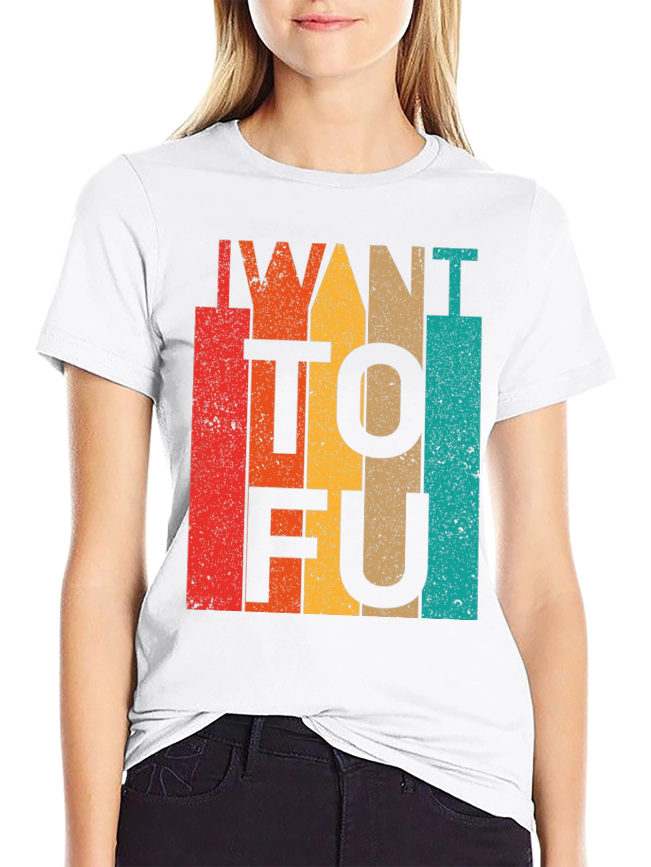 Retro I Want Tofu Shirt Vegan Vegetarian Tee