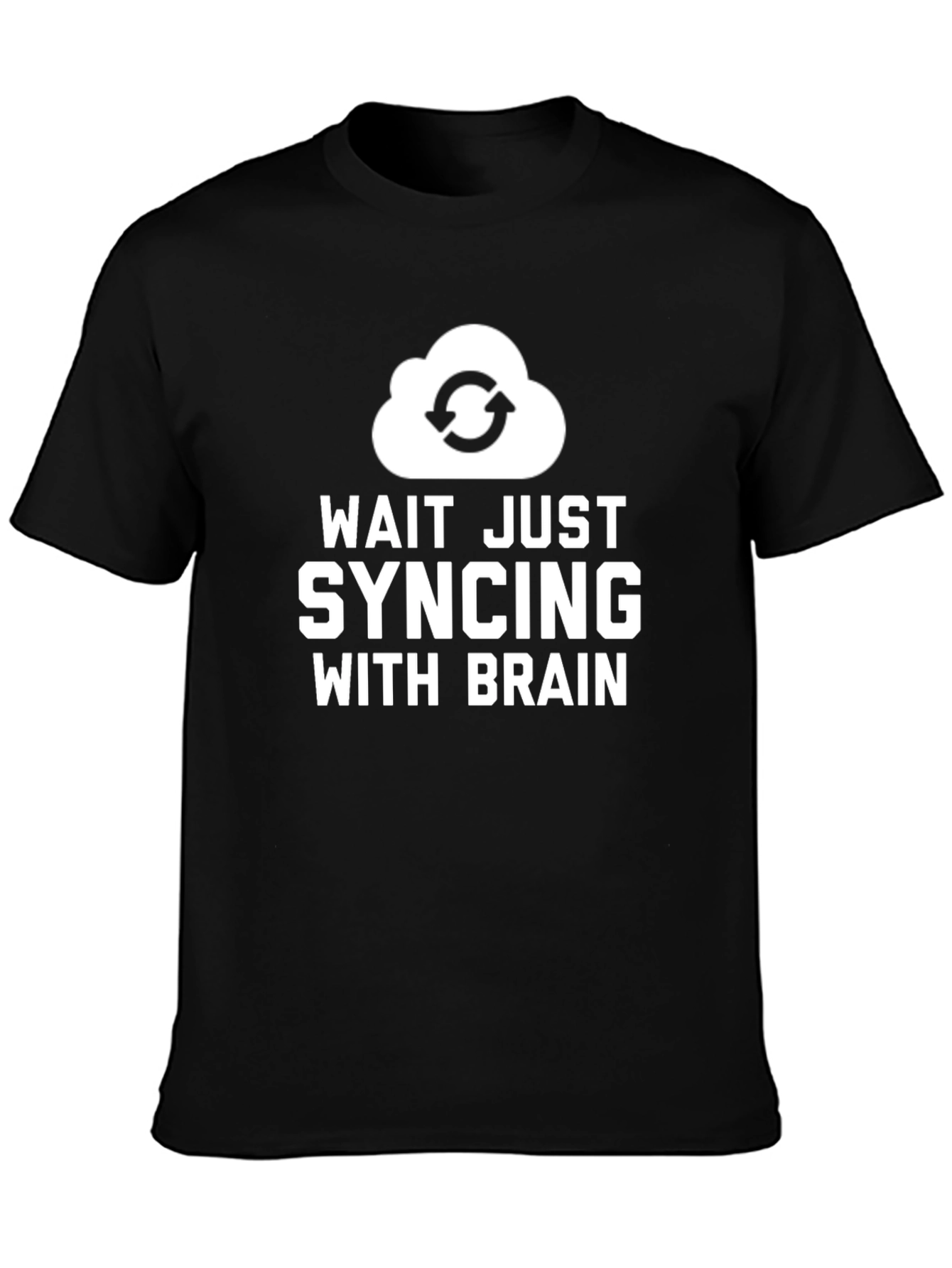 Syncing Brain Graphic Tee - Black Cotton T-Shirt