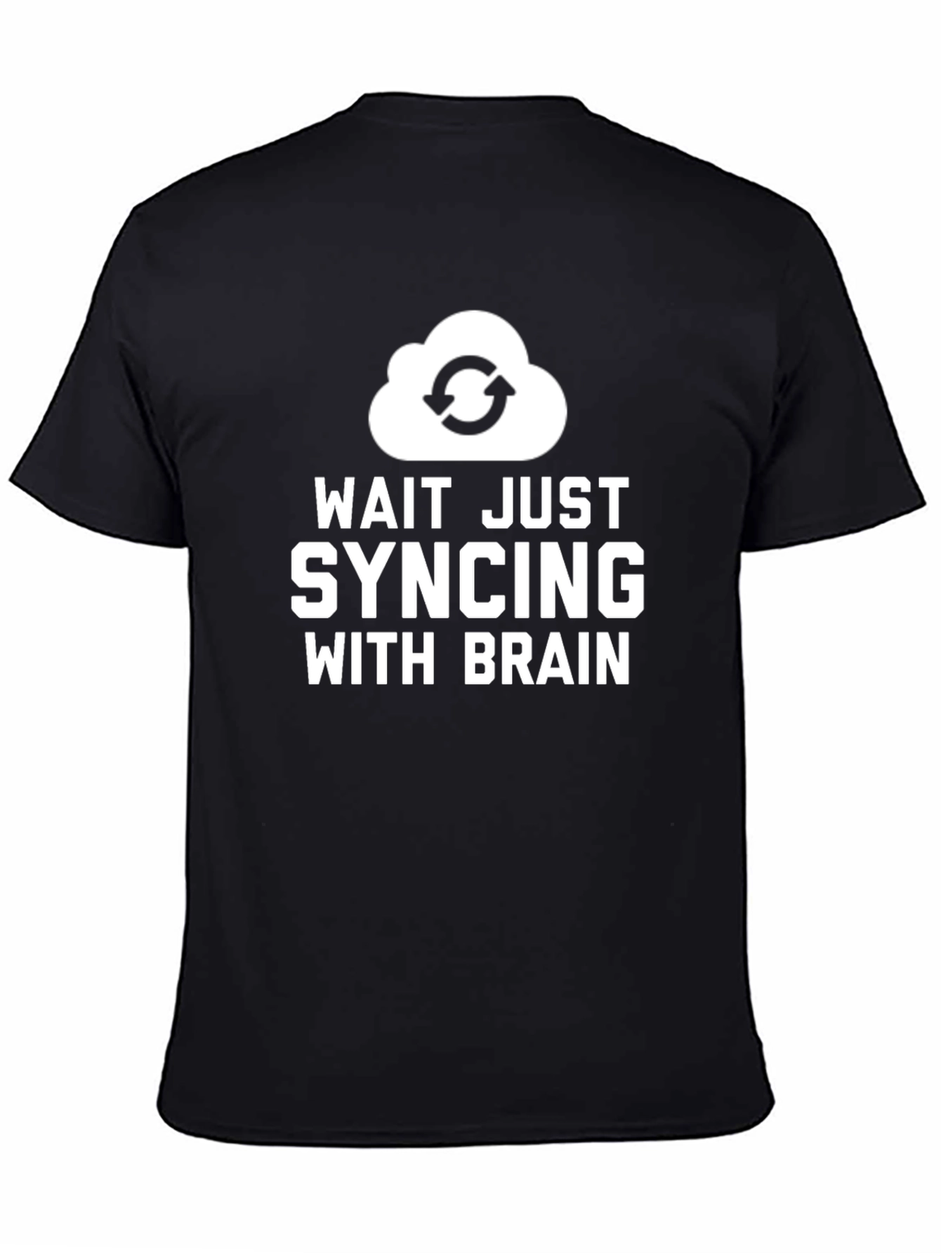 Syncing Brain Graphic Tee - Black Cotton T-Shirt