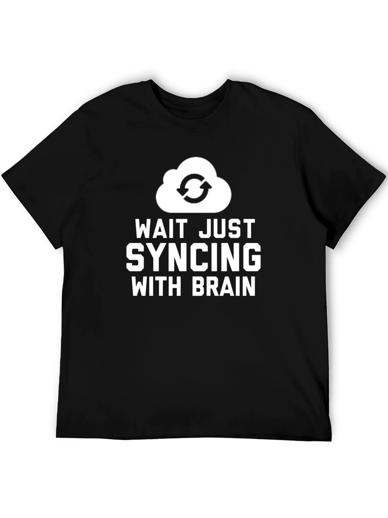 Syncing Brain Graphic Tee - Black Cotton T-Shirt