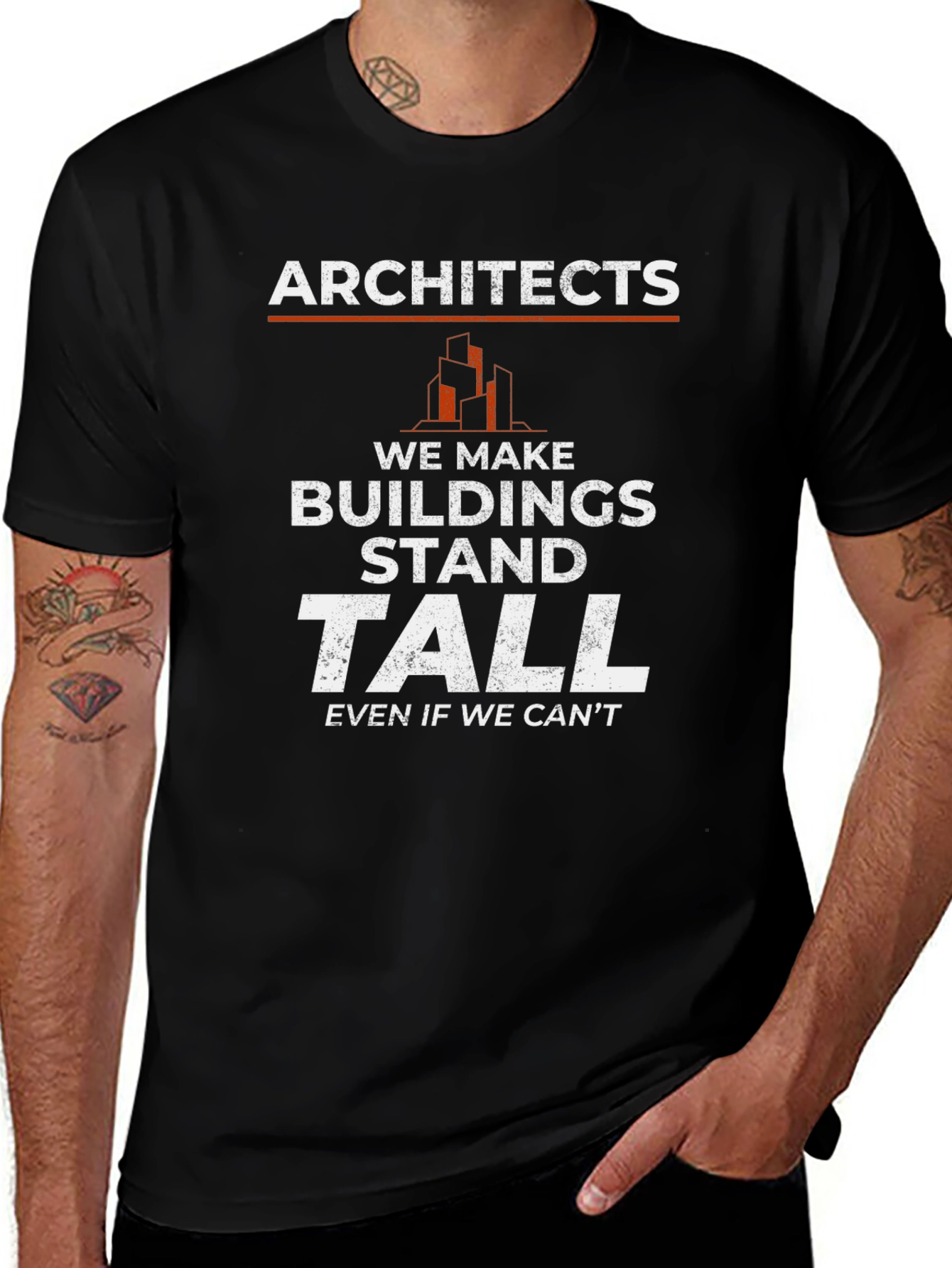 Architects Stand Tall Graphic Tee - Funny Architect Shirt