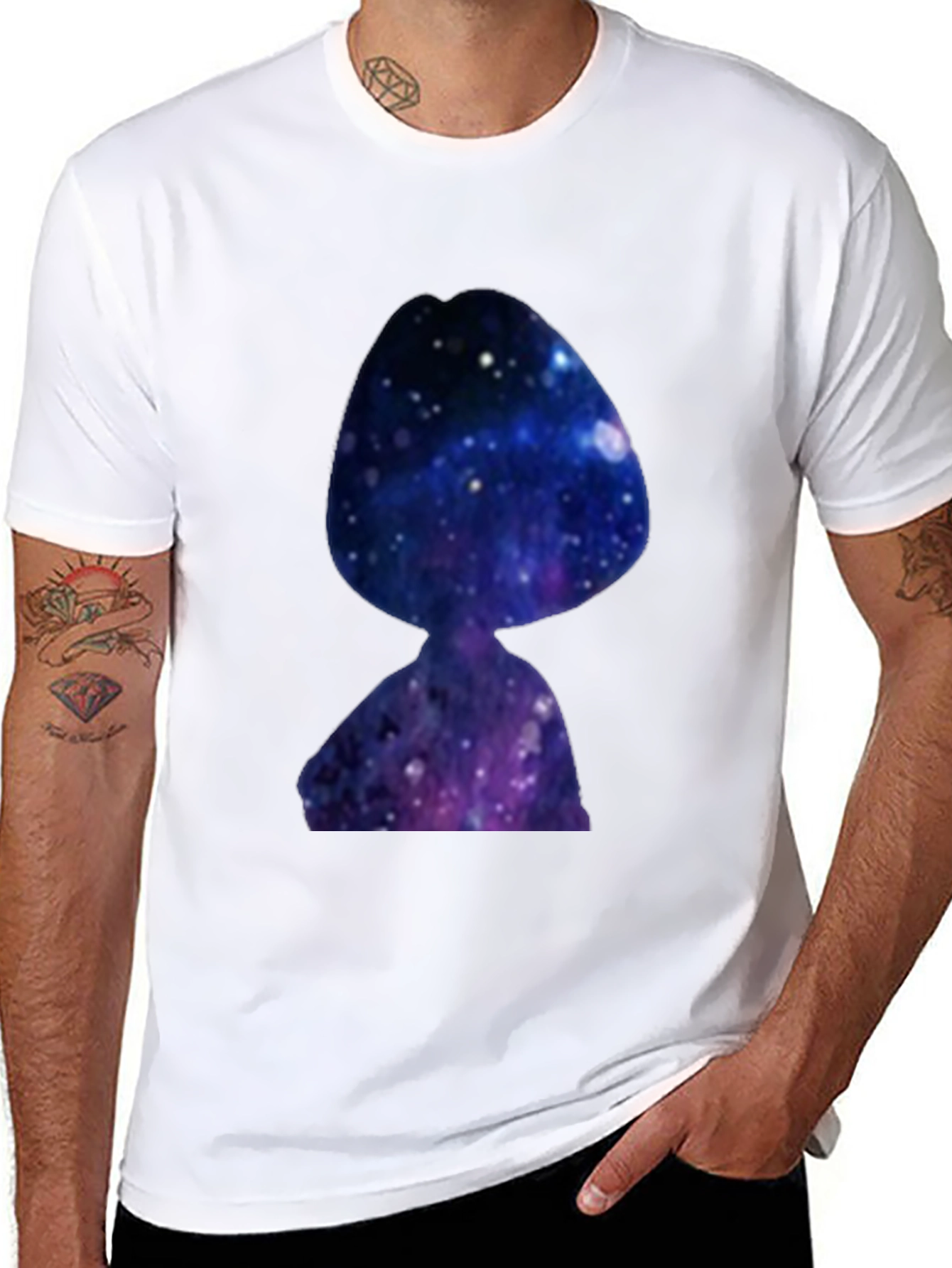 Galaxy Girl T-Shirt - Black Crew Neck Tee